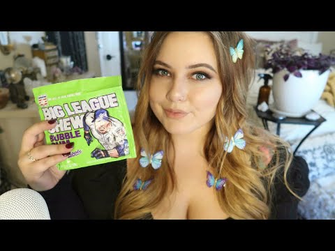 Big League Gum Chewing + Makeup/Beauty Haul - ASMR