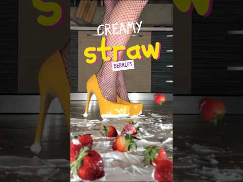 High Heels Crushing Food: Pea vs. Strawberries! Oddly Satisfying ASMR