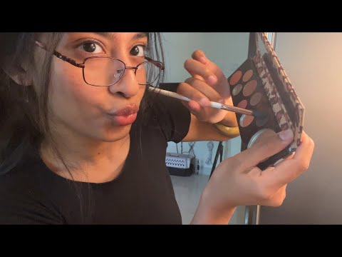 asmr friend does your quick makeup