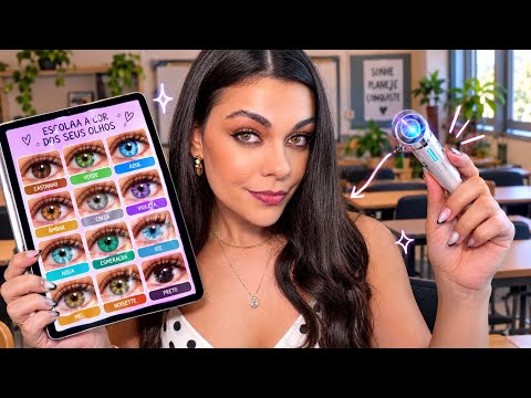 ASMR: Amiga Troca A Cor Dos Seus Olhos Na Sala De Aula 🔵🔴🟡