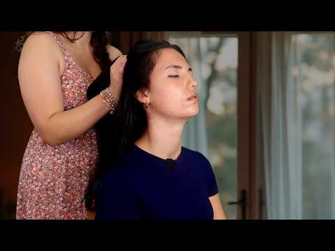 Soft Spoken Scalp Massage & Hair Brushing on a Real Person (asmr)