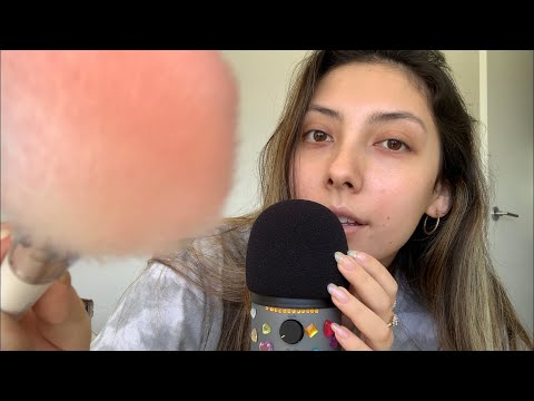 ASMR Brushing Your Face | Mic Brushing & Whispered ❤️