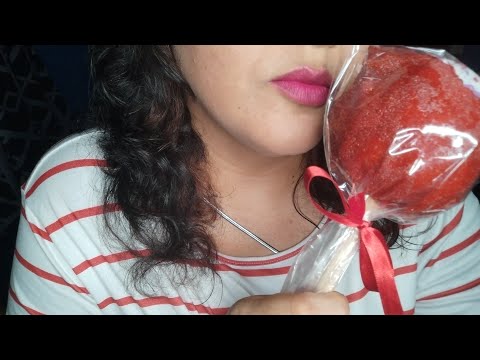 ASMR Con manzana 🍏 forrada de chamoy