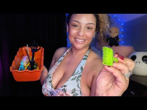 ASMR Hairdresser Lost Her Tools! Kitchen Item Haircut Roleplay (South African Accent)