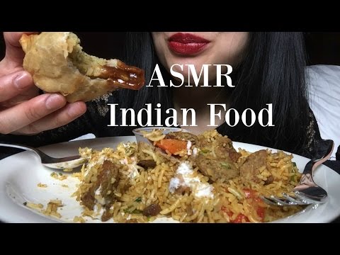 ASMR Lamb Biryani + Samosa (NO TALKING EATING SOUND) |SAS-ASMR