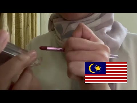 ASMR | Drawing Malaysia Flag on your cheek (Merdeka, Merah, Putih, Biru, Kuning, Manglish language)