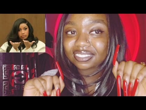 ASMR Cardi B - Ah Ha (Whispered Lyrics) With Long XL Nails 💅🏾