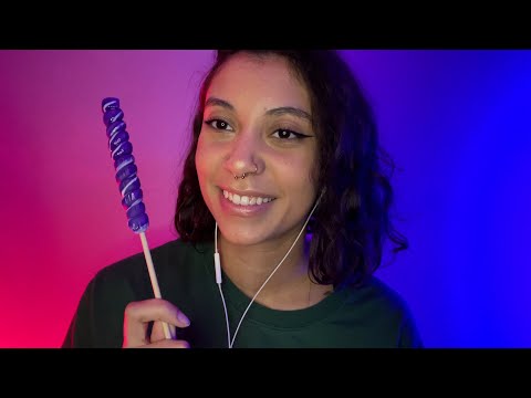 ASMR Twisty Grape Lollipop Eating (Mouth Sounds)