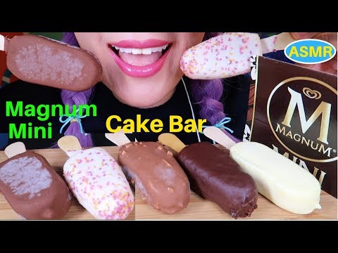 ASMR 미니 매그넘+케이크바 리얼사운드 먹방 | MAGNUM MINI+CAKE BAR EATING SOUND| CURIE.ASMR