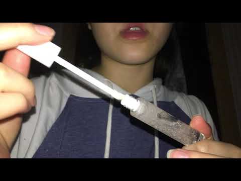 [ASMR] lip gloss tube & mascara pumping sounds | whispering| mouth sounds