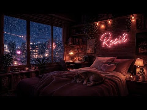 Soft Rain Sounds in a cozy bedroom 💤 White noise for sleep