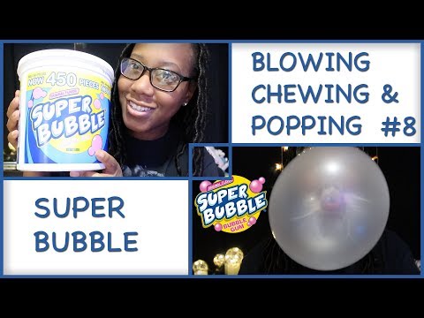 ASMR | BUBBLE GUM #8 | SUPER BUBBLE | CHEWING GUM | POPPING | BLOWING BUBBLES