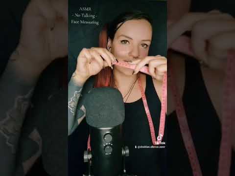 ASMR no talking face measuring 🤫📏 #asmr #asmrfacetouching #asmrfacemeasuring