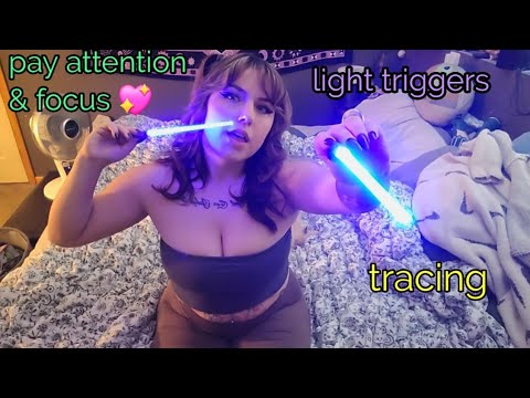 ASMR- Tingly Light Triggers + Pay Attention/Focus & Tracing 💖