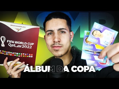 ASMR COLANDO FIGURINHAS NO ÁLBUM DA COPA DO MUNDO 2022