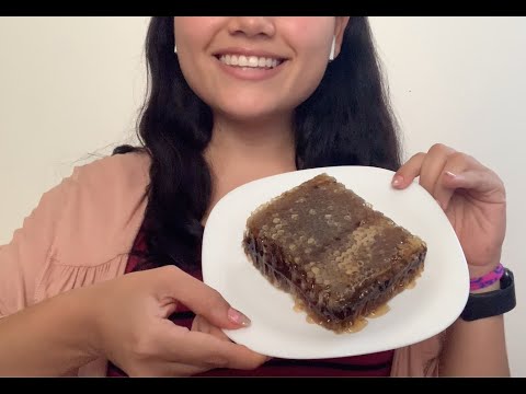 ASMR ESPAÑOL- Comiendo PANAL DE ABEJA -Honeycomb- sonidos pegajosos MUKBANG