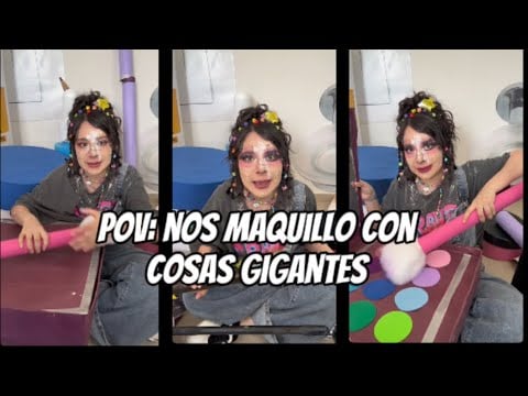 Versión larga- Nos maquillo con cosas gigantes #asmr #giant #makeup #asmrsounds #asmrmakeup 