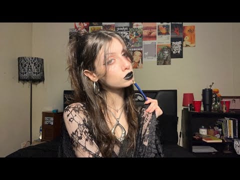 asmr- goth girl who’s secretly obsessed with you draws your portrait ✍️