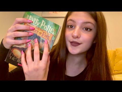 ASMR Lofi Book Triggers w/ Long Nails, Tapping Scratching and Inaudible Whispering