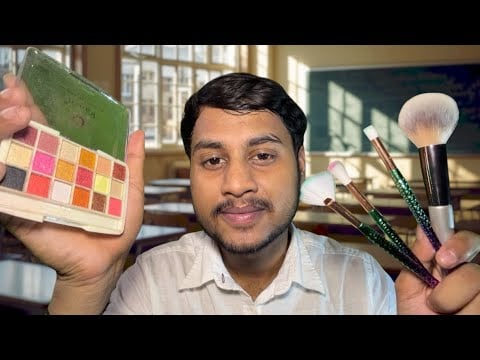 ASMR Your Classmate Gives You the Ultimate Glow-Up in Class ✨ Relaxing Head Massage & Makeup 😴