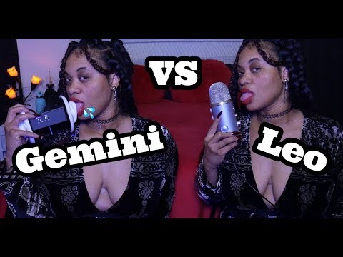 ASMR 👅💋💦Ear Eating/Kissing ( Gemini ♊️ VS Leo ♌️) Blue Yeti vs 3Dio