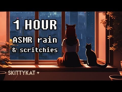 1 Hour Cozy Rain ASMR with many triggers! || TASCAM ear brushies, deep scritchies, finger flutters
