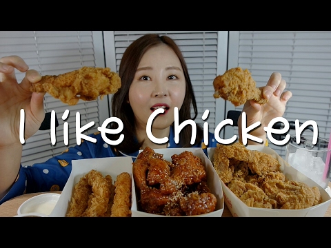 치킨 ASMR｜미친듯이 바삭한 새우튀김, 후라이드 치킨, 양념치킨 먹는 소리｜Crispy Chicken Eating sounds｜Whispering｜티바두마리치킨