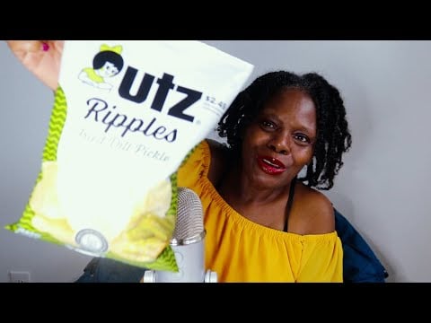 Ripple Dill Chips ASMR Eating Sounds