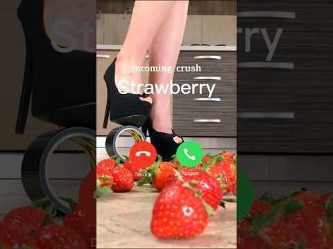 High Heels Crushing Food: Pea vs. Strawberry! Oddly Satisfying ASMR