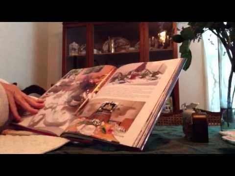 ASMR page turning, glossy book, no talking