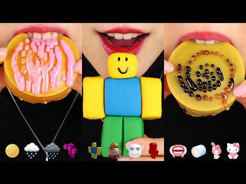 10MINUTES EMOJI MUKBANG ASMR WAX CANDY ASMR ROBLOX, MINECRAFT FOOD MUKBANG ASMR 🔥