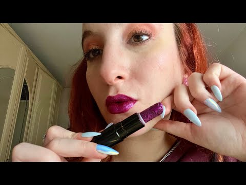 Asmr ita* LIPSTICK APPLICATION 💄💄 * mouth sounds* OnlyRED ASMR