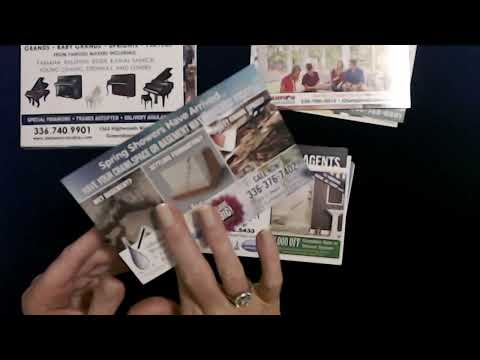 ASMR Reading Local Ads/Coupons (Crinkles in Beginning) (Whisper)
