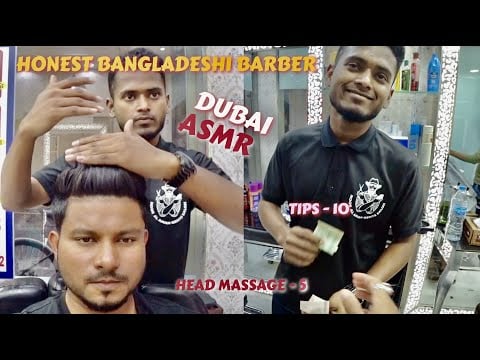 ASMR | HONEST BANGLADESHI BARBER GETS REWARDED 🇦🇪