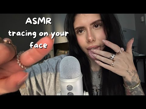 ASMR spit paining / tracing numbers on your face 💕