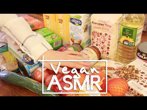 Whispered ASMR vegan grocery monthly shopping haul