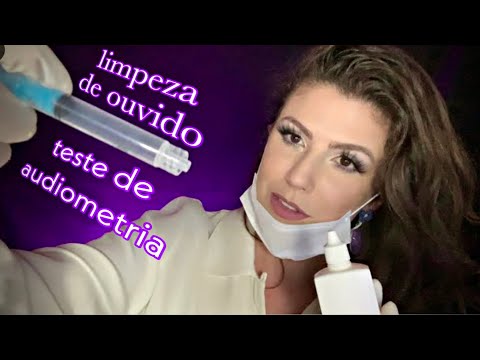 ASMR | LIMPEZA DE OUVIDO 🧼👂 E TESTE DE AUDIÇÃO 🎧