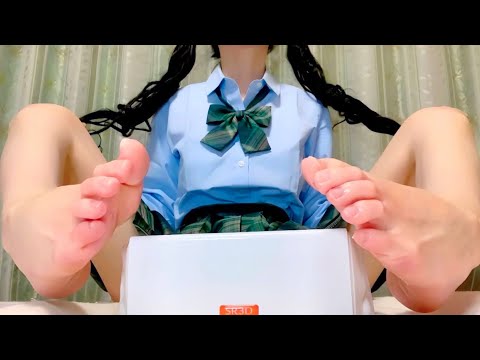 ASMR裸足で耳かき💕足裏オイルベタベタマッサージ🦶🏻タッピング、スクラッチング、睡眠導入😪foot oil massage,earpick,tapping,scratching,for sleep