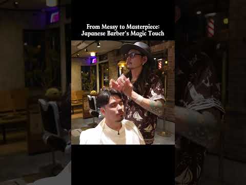 💈He Got His Sharpest Look Yet at a Japanese Master Barber  #asmr #barbershop #asmrvideo #haircut