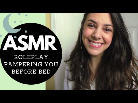 ASMR | Pampering You Before Bed (Roleplay, Hair Brushing, Face Mask Crinkles)