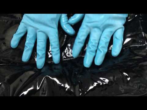 RUBBER GLOVES 🙌 MASSAGE✋💙  OIL 🙏 HANDS IN GLOVES [[ASMR]]