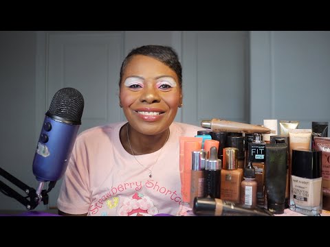 21 Makeup Foundations ASMR Organizing/Tapping Sounds