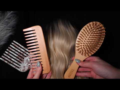 ASMR Hair brushing & Hair play for Deep relaxation | With & Without Relaxating Music, No Talking