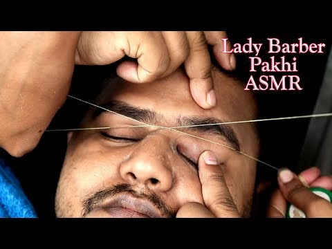 ASMR Doing Real EyeBrows | Indian EyeBrows Threading ASMR  Relaxing Threading Sound | Face Cleaning