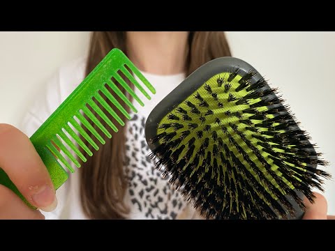 ASMR Straightening your hair | hair brushing | camera combing | actual camera touching | no talking