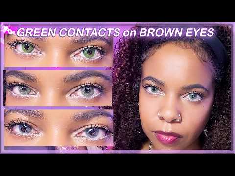 Best and Most Realistic Green Colored Contacts for Brown Eyes | Beginners Guide✨ Lens.Me