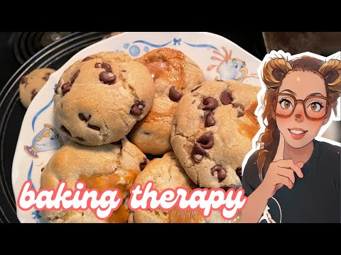 baking HOMEMADE chocolate chip cookies for the FALL (baking therapy) 🍪