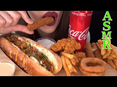 ASMR | Hot Dog & Fried Chicken Mukbang | EATING SOUNDS | No Talking | Lady M. ASMR