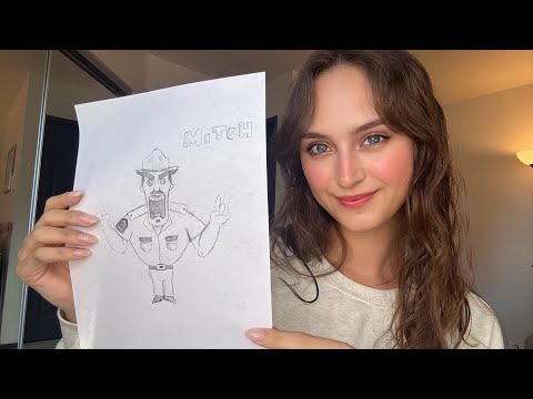 Lofi ASMR ~ Drawing My Inner Drill Sergeant... his name is Mitch. (pencil sounds, gum chewing)