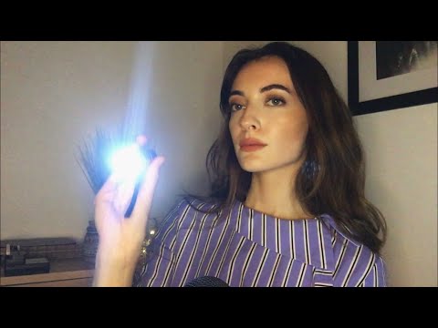 ASMR Eye Test and Hearing Test Whispered Light Triggers Roleplay